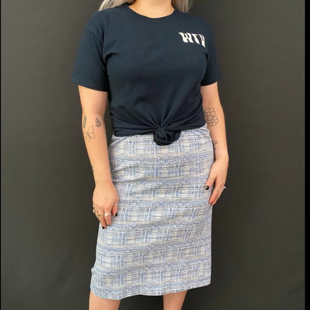 70s Abstract Jacquard Pattern Pull On Skirt